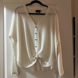 Urban Outfitters JoJo thermal top in white